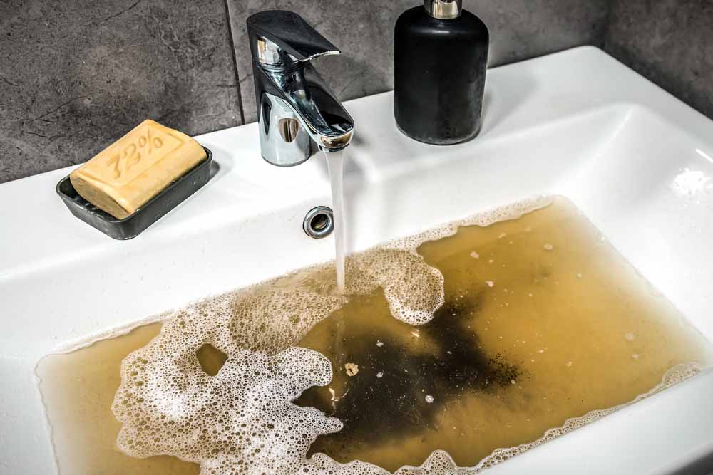 severely clogged drain